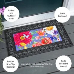 Evergreen English Garden Florals Sassafras Indoor Outdoor Switch Doormat 1'10"x10" Multicolored -Evergreen Store GUEST 028179fb 16c9 401b bbae 9cab2155b8be