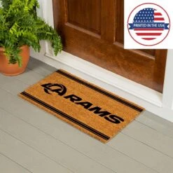 Evergreen Los Angeles Rams Logo Turf Mat, Brown- 28 X 16 Inches Indoor Outdoor Doormat -Evergreen Store GUEST 02de5915 f4f9 4978 9999 bff8eb68e7f3