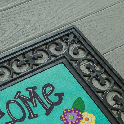 Evergreen Black Fleur Scroll Sassafras Floor Mat Indoor Outdoor Rubber Tray 18"x30" Fits Sassafras Inserts 10"x22" Black 4 Evergreen Black Fleur Scroll Sassafras Floor Mat Indoor Outdoor Rubber Tray 18"x30" Fits Sassafras Inserts 10"x22" Black - Image 2