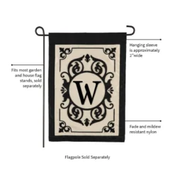 Evergreen Flag Cambridge Chic Letter W Monogram Applique Garden Flag - 12.5" Wide X 18" High -Evergreen Store GUEST 0856930d 01a3 4bb9 9dba d78a0083bfa3