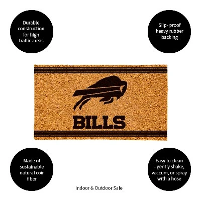 Evergreen Buffalo Bills Logo Turf Mat, Brown- 28 X 16 Inches Indoor Outdoor Doormat 5 Evergreen Buffalo Bills Logo Turf Mat, Brown- 28 X 16 Inches Indoor Outdoor Doormat - Image 3