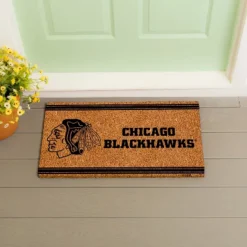 Evergreen Chicago Blackhawks Logo Turf Mat, Brown- 28 X 16 Inches Indoor Outdoor Doormat -Evergreen Store GUEST 119b41a1 2894 4dfc 8a71 c14b283e0c85