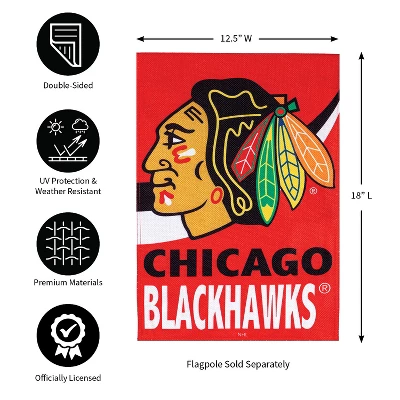 Evergreen Flag, DS New Burlap, Garden, Chicago Blackhawks 3 Evergreen Flag, DS New Burlap, Garden, Chicago Blackhawks