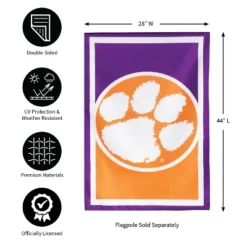 Evergreen Flag, DS New Burlap, Reg, Clemson University