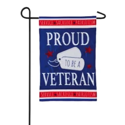 Evergreen Flag Proud Veteran Garden Applique Flag 12.5 X 18 Inches Indoor Outdoor Decor