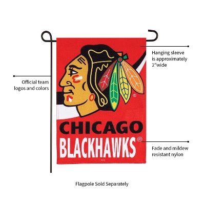 Evergreen Flag, DS New Burlap, Garden, Chicago Blackhawks 4 Evergreen Flag, DS New Burlap, Garden, Chicago Blackhawks - Image 2