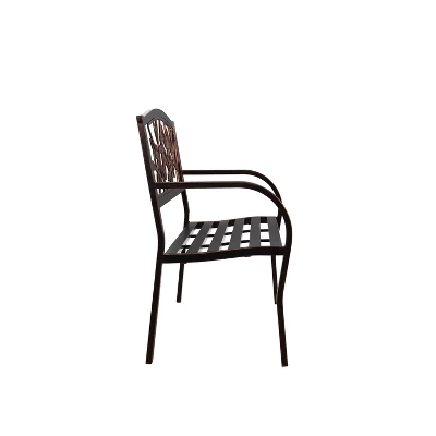 Evergreen Dragonfly Metal Garden Bench, Bronze 8 Evergreen Dragonfly Metal Garden Bench, Bronze - Image 6