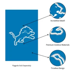Evergreen NFL Detroit Lions Applique House Flag 28 X 44 Inches Outdoor Decor For Homes And Gardens -Evergreen Store GUEST 22596c5d b1a1 4a09 99e1 4ba01744445d