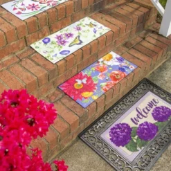 Evergreen English Garden Florals Sassafras Indoor Outdoor Switch Doormat 1'10"x10" Multicolored -Evergreen Store GUEST 22bdc9c6 d471 433a 8077 636f33c0763f