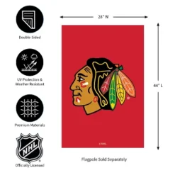 Evergreen NHL Chicago Blackhawks Applique House Flag 28 X 44 Inches Outdoor Decor For Homes And Gardens -Evergreen Store GUEST 237d2dbb 0aef 469b 9efa 7f816af8c1c0