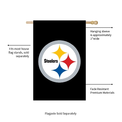 Evergreen NFL Pittsburgh Steelers Applique House Flag 28 X 44 Inches Outdoor Decor For Homes And Gardens 4 Evergreen NFL Pittsburgh Steelers Applique House Flag 28 X 44 Inches Outdoor Decor For Homes And Gardens - Image 2