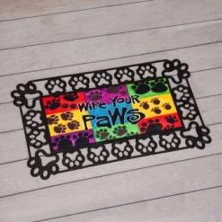 Evergreen Indoor Outdoor Doormat Bundle Set Of 4 - Frame And 3 Welcome Paw Print Pet Inserts -Evergreen Store GUEST 2745be0c 1741 48dd 9a44 0a3b94fb657a