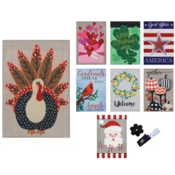 Evergreen Seasonal Burlap Flag Set Of 8 -Evergreen Store GUEST 28dbd325 b96d 4079 9ac1 47a5a70f60ad