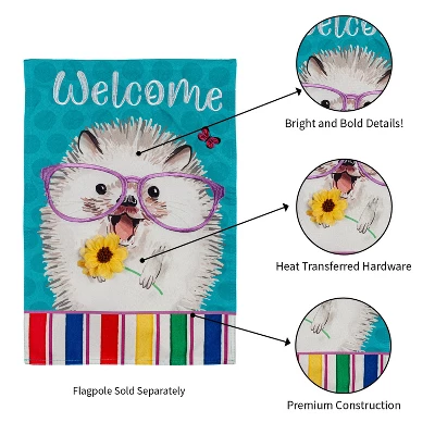 Evergreen Hedgehog Pal Garden Linen Flag 12.5 X 18 Inches Indoor Outdoor Decor 6 Evergreen Hedgehog Pal Garden Linen Flag 12.5 X 18 Inches Indoor Outdoor Decor - Image 4