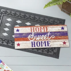 Evergreen Farmhouse Home Sweet Home Sassafras Indoor Outdoor Switch Doormat 1'10"x10" Multicolored