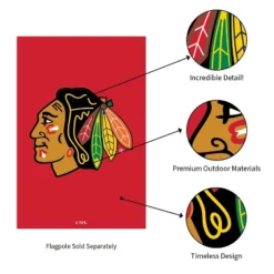 Evergreen NHL Chicago Blackhawks Applique House Flag 28 X 44 Inches Outdoor Decor For Homes And Gardens -Evergreen Store GUEST 3158a48e 05e3 486a bed0 5c472d4edee2