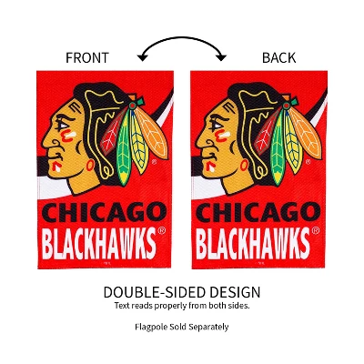 Evergreen Flag, DS New Burlap, Garden, Chicago Blackhawks 5 Evergreen Flag, DS New Burlap, Garden, Chicago Blackhawks - Image 3