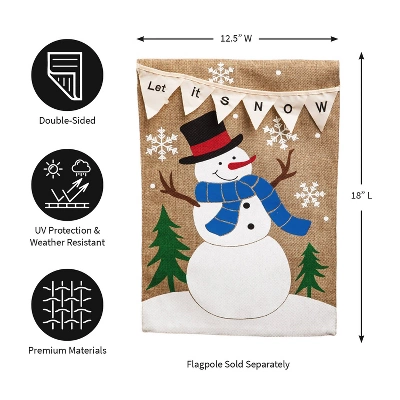 Evergreen Let It Snow Garden Burlap Flag 12.5 X 18 Inches Indoor Outdoor Decor 3 Evergreen Let It Snow Garden Burlap Flag 12.5 X 18 Inches Indoor Outdoor Decor