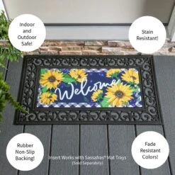 Evergreen Sunflower Welcome Sassafras Indoor Outdoor Switch Doormat 1'10"x10" Multicolored -Evergreen Store GUEST 35279144 d7fc 4e7b aa5c ed4b59edc088