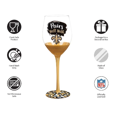 Evergreen New Orleans Saints, 17oz Boxed Stemware 4 Evergreen New Orleans Saints, 17oz Boxed Stemware - Image 2