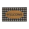 Evergreen Buffalo Check Welcome Indoor Outdoor Natural Coir Doormat 1'4"x2'4" Black -Evergreen Store GUEST 3cdf9617 5b47 4ec8 a411 25c28af56473