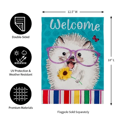 Evergreen Hedgehog Pal Garden Linen Flag 12.5 X 18 Inches Indoor Outdoor Decor 8 Evergreen Hedgehog Pal Garden Linen Flag 12.5 X 18 Inches Indoor Outdoor Decor - Image 6