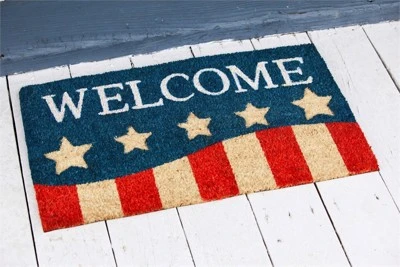 Evergreen Patriotic Stripes Indoor Outdoor Natural Coir Doormat 1'4"x2'4" Multicolored 6 Evergreen Patriotic Stripes Indoor Outdoor Natural Coir Doormat 1'4"x2'4" Multicolored - Image 4