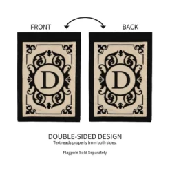 Evergreen Flag Cambridge Chic Letter D Monogram Applique Garden Flag - 12.5" Wide X 18" High -Evergreen Store GUEST 4981e0bc 085e 4071 8516 fc6b028ecc41