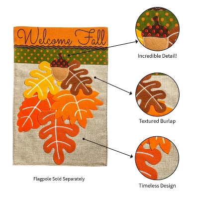 Evergreen Fall Leaves Garden Burlap Flag 12.5 X 18 Inches Indoor Outdoor Decor 6 Evergreen Fall Leaves Garden Burlap Flag 12.5 X 18 Inches Indoor Outdoor Decor - Image 4