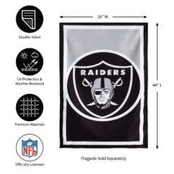Evergreen Flag, DS New Burlap, Reg, Las Vegas Raiders