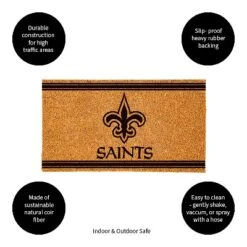 Evergreen New Orleans Saints Logo Turf Mat, Brown- 28 X 16 Inches Indoor Outdoor Doormat -Evergreen Store GUEST 4e5f9c32 43f1 4dac a55f 92079e070899