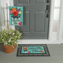 Evergreen Indoor Outdoor Welcome Y'all Bundle Set Of 4 - Garden Flag Stand And Flag, Sassafras Doormat Frame And Sassafras Insert -Evergreen Store GUEST 4e673be9 cff1 46e2 9e24 e6e37cff84d3