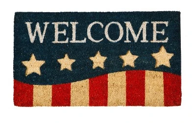 Evergreen Patriotic Stripes Indoor Outdoor Natural Coir Doormat 1'4"x2'4" Multicolored 4 Evergreen Patriotic Stripes Indoor Outdoor Natural Coir Doormat 1'4"x2'4" Multicolored - Image 2