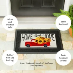 Evergreen Harvest Red Truck Sassafras Indoor Outdoor Switch Doormat 1'10"x10" Off-White -Evergreen Store GUEST 574592ee 232a 4e11 b6de 9724adbd4b62