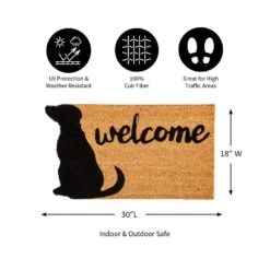 Evergreen Dog Welcome Shaped Indoor Outdoor Natural Coir Doormat 1'4"x2'4" Brown -Evergreen Store GUEST 5c39028f 5ef2 4863 85cd 885a335cc5d1