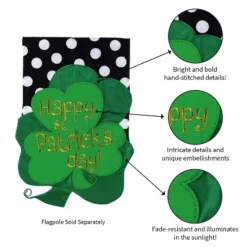 Evergreen St. Patrick's Day Bouquet Applique Garden Flag, 12.5 X 18 Inches -Evergreen Store GUEST 62b473d8 c783 41ed b50d bc75b893fc15