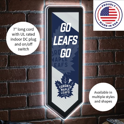 Evergreen Ultra-Thin Glazelight LED Wall Decor, Pennant, Toronto Maple Leafs- 9 X 23 Inches Made In USA 6 Evergreen Ultra-Thin Glazelight LED Wall Decor, Pennant, Toronto Maple Leafs- 9 X 23 Inches Made In USA - Image 4