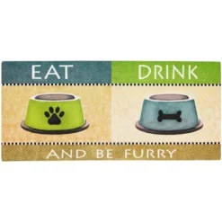 Evergreen Indoor Outdoor Doormat Bundle Set Of 5 - Frame And 4 Welcome Paw Print Pet Inserts