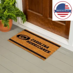 Evergreen Carolina Hurricanes Logo Turf Mat, Brown- 28 X 16 Inches Indoor Outdoor Doormat -Evergreen Store GUEST 68354666 6672 4f11 b361 c7b15aba55c3