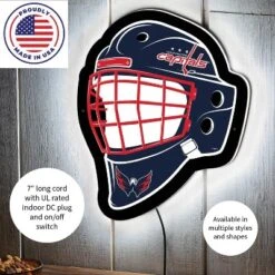 Evergreen Ultra-Thin Edgelight LED Wall Decor, Helmet, Washington Capitals- 15.6 X 19 Inches Made In USA -Evergreen Store GUEST 68c0d224 48c7 4722 a8b3 ad42815533a9