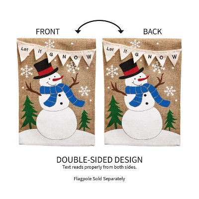 Evergreen Let It Snow Garden Burlap Flag 12.5 X 18 Inches Indoor Outdoor Decor 5 Evergreen Let It Snow Garden Burlap Flag 12.5 X 18 Inches Indoor Outdoor Decor - Image 3