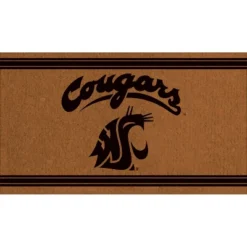 Evergreen Washington State University Logo Turf Mat, Brown- 28 X 16 Inches Indoor Outdoor Doormat
