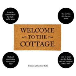 Evergreen 16 X 28 Inches Welcome To The Cottage Door Mat | Non-Slip Rubber Backing | Dirt Catching Natural Coir | Indoor And Outdoor Home Decor -Evergreen Store GUEST 76bdca89 7a56 4604 a4d6 effa15934e70