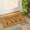 Evergreen 16 X 28 Inches Welcome To The Lake Door Mat | Non-Slip Rubber Backing | Dirt Catching Natural Coir | Indoor And Outdoor Home Decor