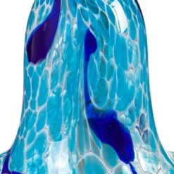 Evergreen Art Glass Speckle Blue Floral Shaped Bell Chime- 7 X 7 X 7 Inches Outdoor Decor -Evergreen Store GUEST 7b521357 fc78 411e afa2 7aefedde00c1