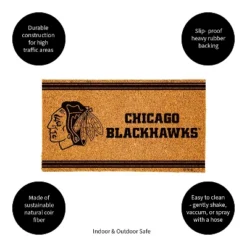 Evergreen Chicago Blackhawks Logo Turf Mat, Brown- 28 X 16 Inches Indoor Outdoor Doormat -Evergreen Store GUEST 7ca7c813 e7d1 4e01 ab45 2e2bac08734b