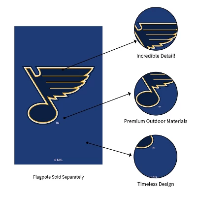 Evergreen NHL St Louis Blues Applique House Flag 28 X 44 Inches Outdoor Decor For Homes And Gardens 6 Evergreen NHL St Louis Blues Applique House Flag 28 X 44 Inches Outdoor Decor For Homes And Gardens - Image 4