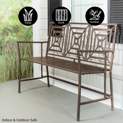 Evergreen Bronze Square Back Garden Bench 6 Evergreen Bronze Square Back Garden Bench - Image 5