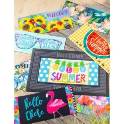 Evergreen Stars And Stripes Watering Can Sassafras Indoor Outdoor Switch Doormat 1'10"x10" Multicolored