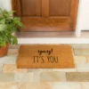 Evergreen YAY! IT'S YOU Natural Coir Indoor Outdoor Doormat 1'4"x2'4" Brown
